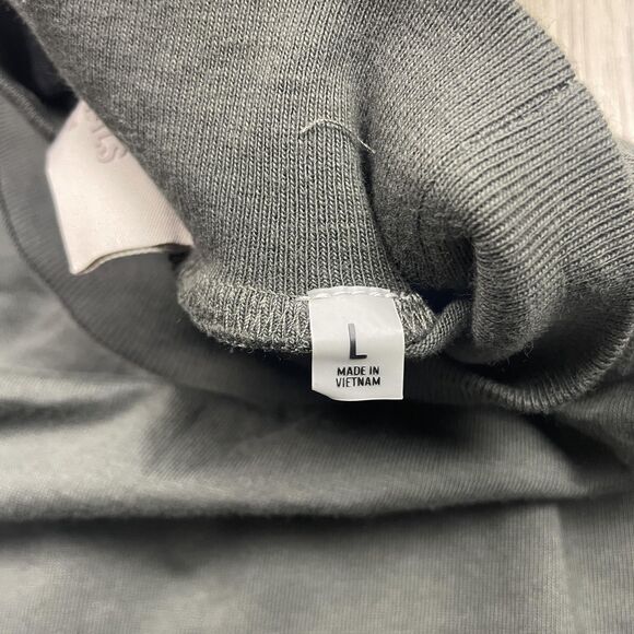 Fear of God Essentials Shirt Mens Large Dark Gray Mock Neck Long Sleeve Logo - Picture 4 of 11